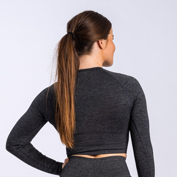 Seamless Ribbed Long Sleeve Cropped Top